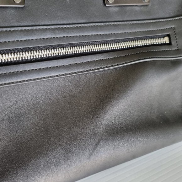 Rag & Bone Pilot Satchel Black Lamb Leather Crossbody Shoulder Bag - Picture 13 of 14